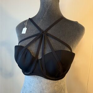 Adore Me Black Strappy Bra Intimates